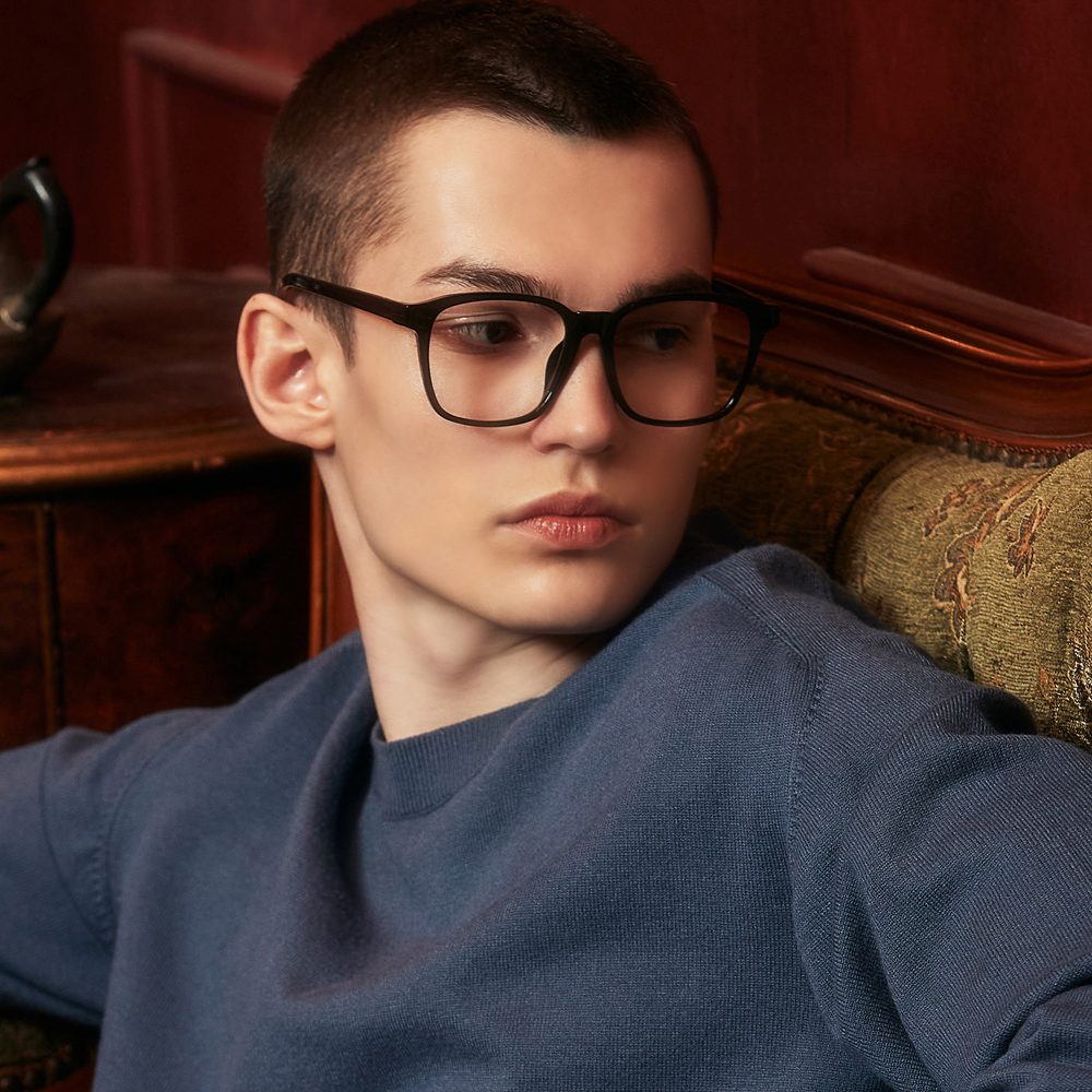 남자 여자 사각 왕 대두안경 투명뿔테 큰안경테