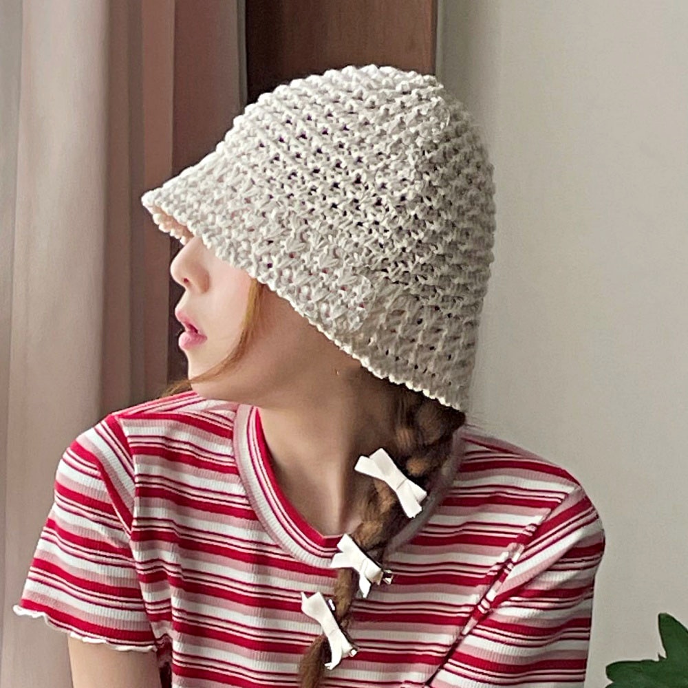 여름니트모자 여성벙거지모자 뜨개 휴양지 바캉스 비치 지사 산책 버킷햇 모자