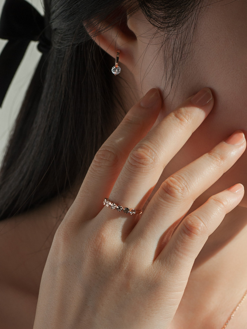 14K18K 델로핑킹 컷팅 여자 금반지 메인 레이어드 데일리 판매처 상세 정보 이미지 4