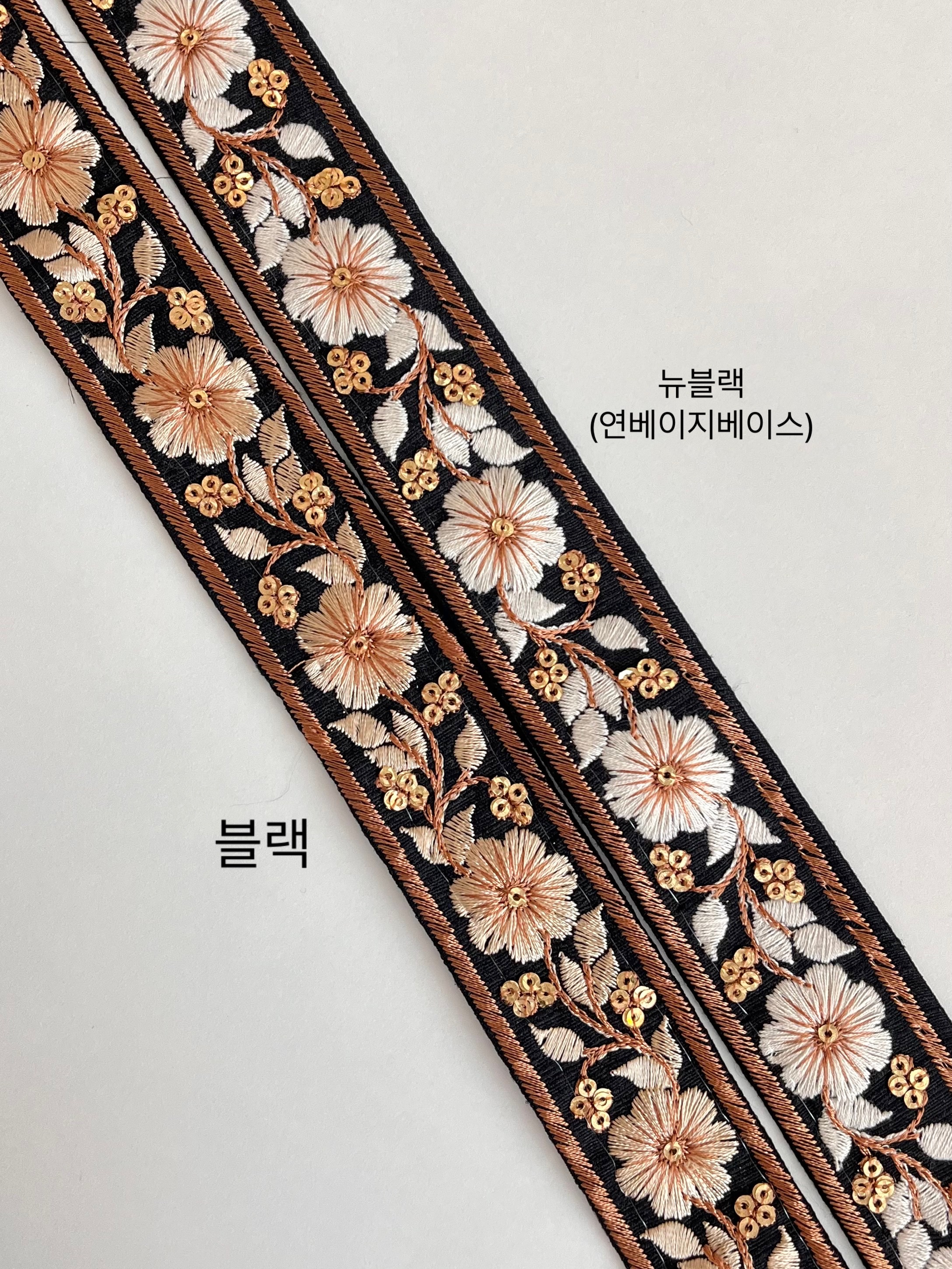 30mm 러블리 꽃 자수리본 레이스원단 수입리본 공예 J00000024 이미지 7