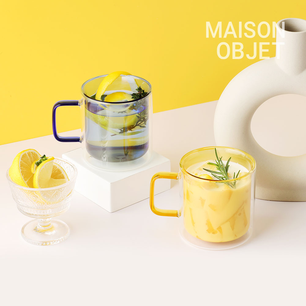 몬즈 더블월 컬러 이중 내열 유리컵 머그잔 380ml - 상세 이미지 4