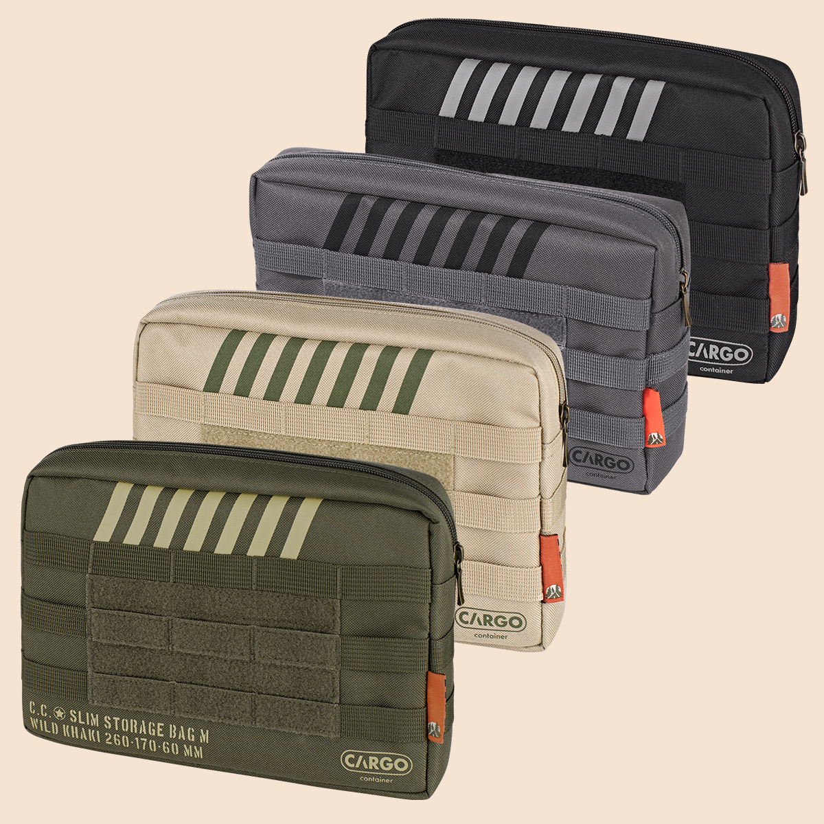 카고컨테이너 슬림 스토리지 백 M 캠핑 체어 사이드 가방 미니 수납 파우치 택티컬