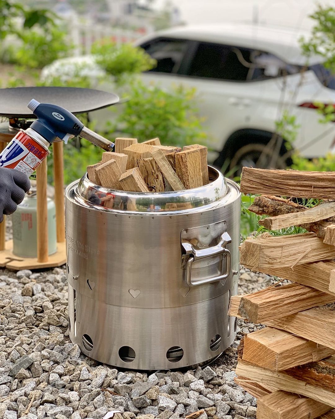 디바디바 Westove 불멍 이중연소 화로대 캠핑 화로대 불멍 화로 우드스토브