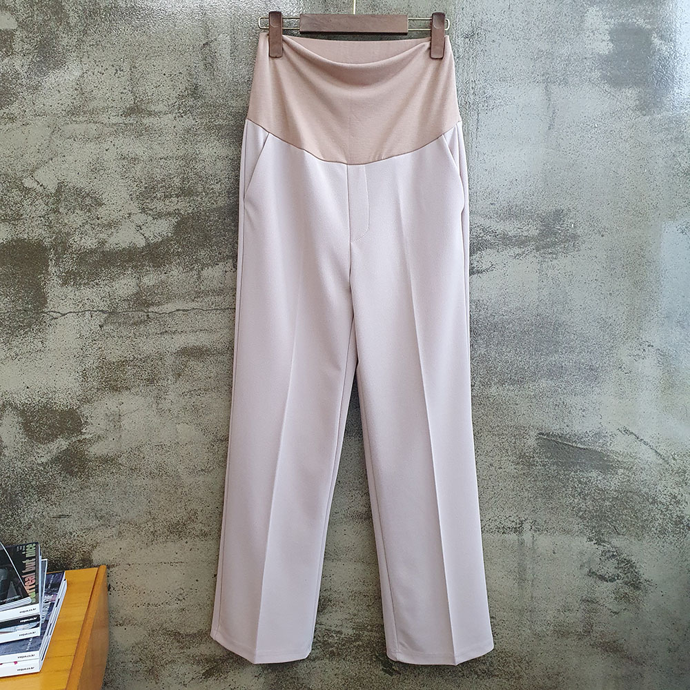 디라인 임산부 슬랙스 임부 바지 일자 오피스룩 데일리 팬츠 2color - 상세 이미지 2