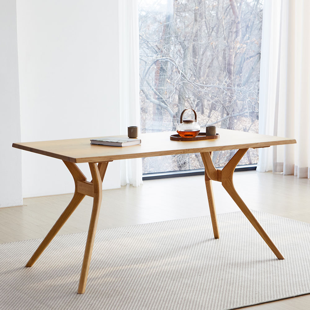 스코나 브루넨2 물푸레 애쉬 원목 다이닝 식탁 테이블 2000mm, 내추럴