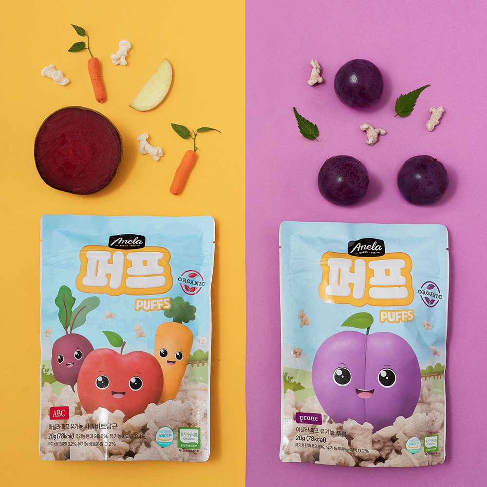 아넬라 아기과자 유기농 쌀과자 퍼프&롱떡뻥 4봉+4봉