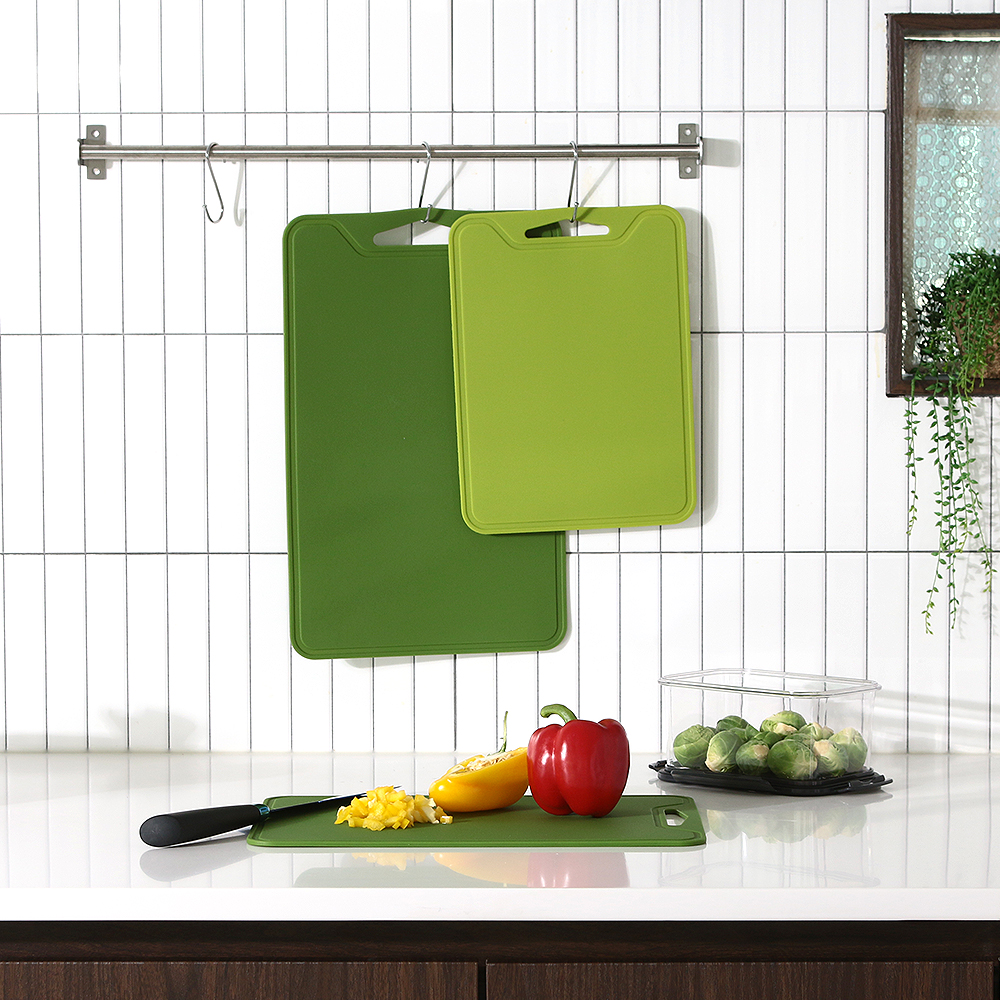 리프홈 칼집 안나는 실리콘 양면 도마 플레이팅 이유식 위생 도마