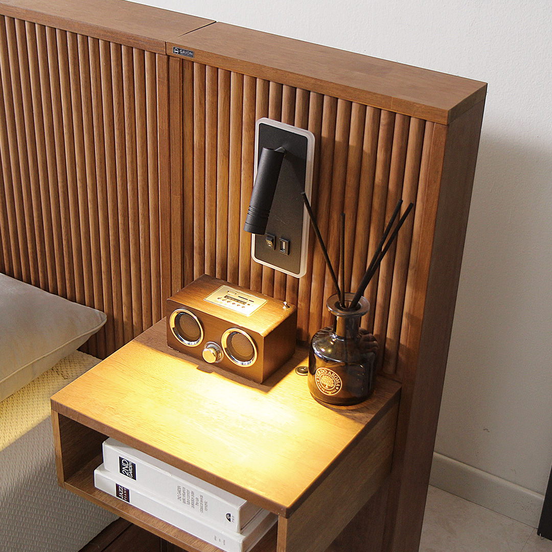 스컬 북유럽풍 호텔식 원목 수납 침대 프레임 SS