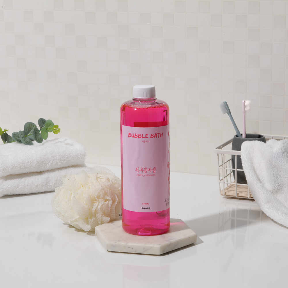 설밤 버블바스 1000ml 아기 유아 거품 목욕 입욕제 체리블라썸 - 상세 이미지 4