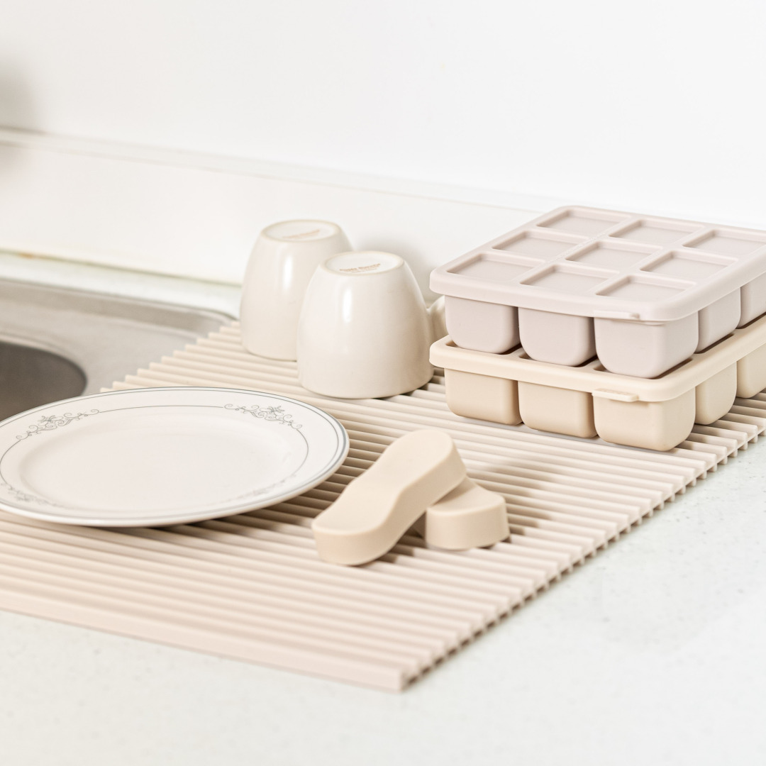 디아르 국내산 실리콘 주방 싱크대 설거지 컵 그릇 식기 건조대 접이식 드라잉 매트