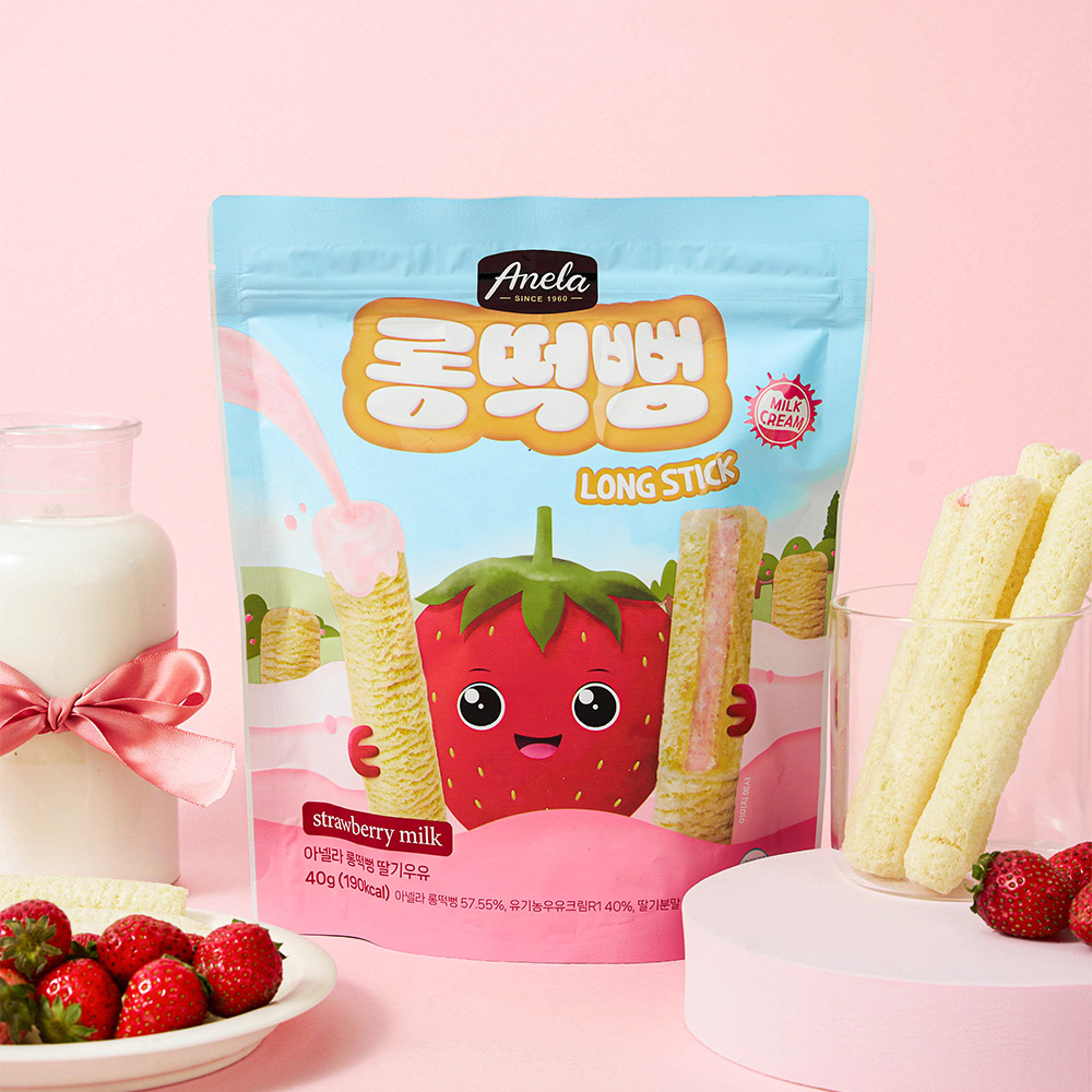 아넬라 아기과자 유기농 쌀과자 퍼프&롱떡뻥 4봉+4봉