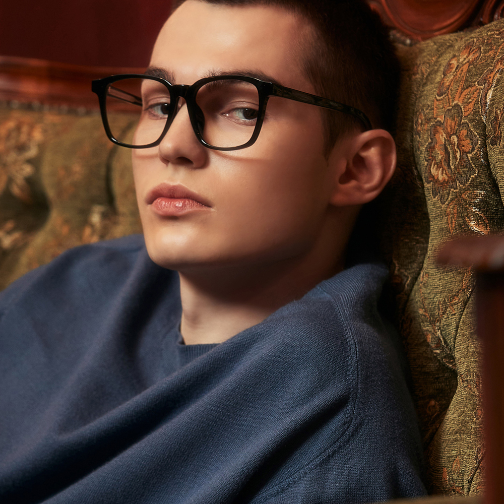 남자 여자 사각 왕 대두안경 투명뿔테 큰안경테