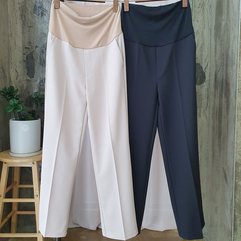 디라인 임산부 슬랙스 임부 바지 일자 오피스룩 데일리 팬츠 2color - 상세 이미지 4