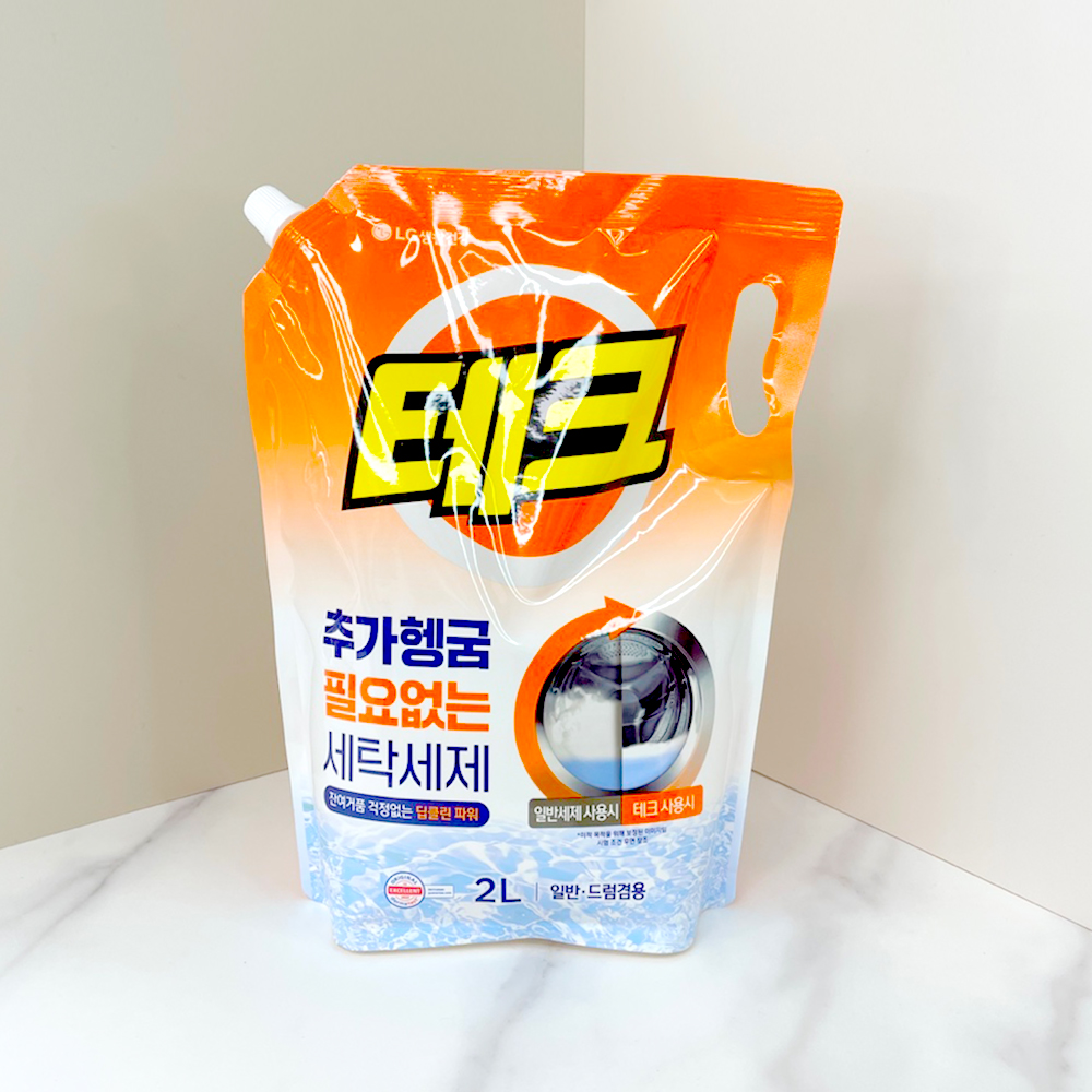 테크 추가헹굼 필요없는 액체세제 일반/드럼 겸용 2L 리필 - 메인 이미지