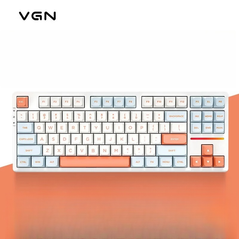VGN V87 기계식 키보드 커스텀 가스켓 핫스왑 젤리오렌지 파워실버 - 상세 이미지 2