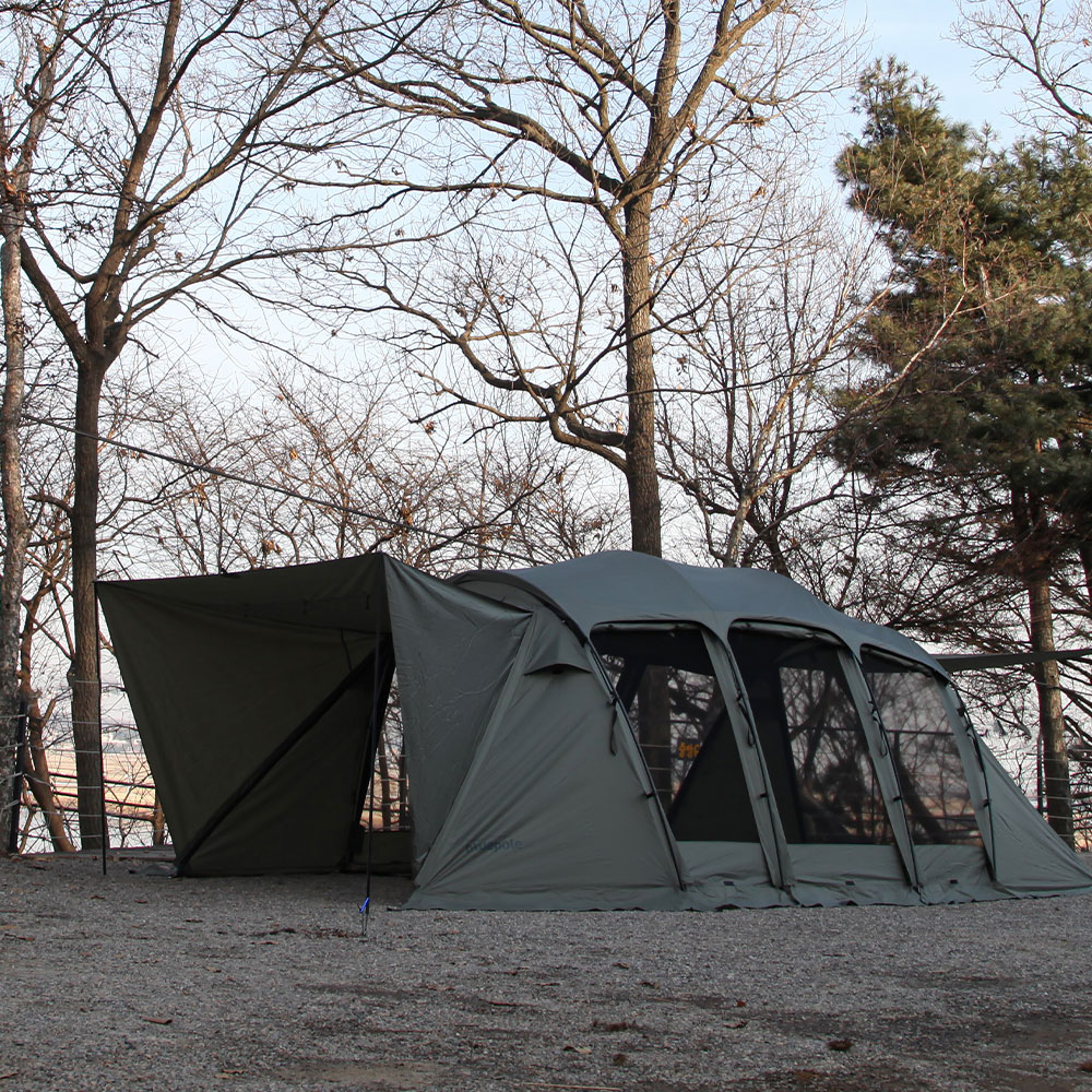 블루폴 리치필드 리빙쉘 텐트 터널형 쉘터 거실형 대형 장박 감성 캠핑텐트 사하라샌드