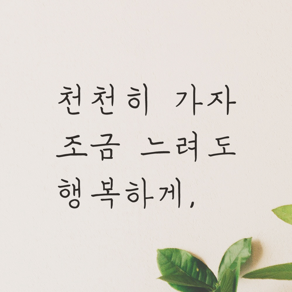 감성 손글씨 레터링 스티커 천천히 가자 조금 느려도 행복하게 검정S 17.5x12cm 이미지 7