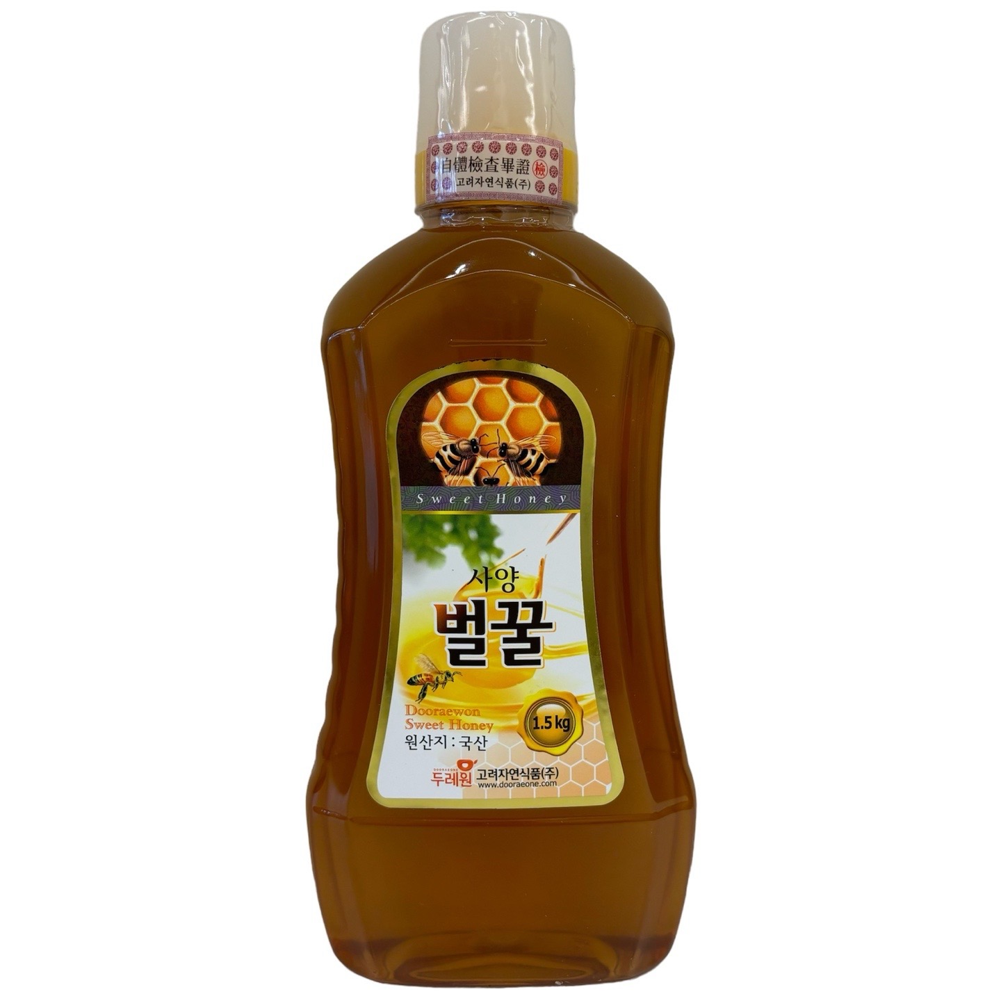 두레원 사양벌꿀 1.5kg 국내산 100% 업소용 튜브형 꿀물 대용량