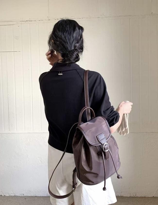 여성 가벼운 나일론 미니 백팩 데일리 여행 가방 이미지 3
