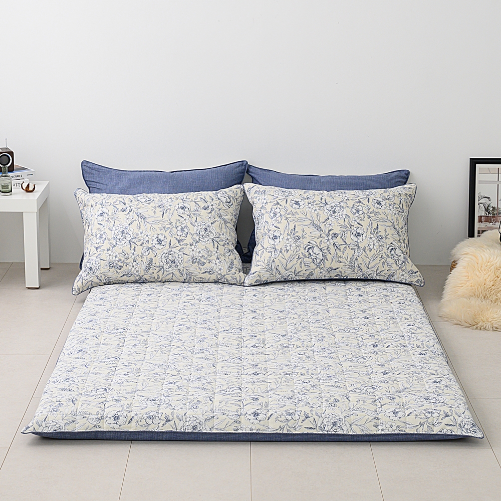 나라데코 광목 순면 꽃 무늬 바닥 요매트 누빔 요커버 S