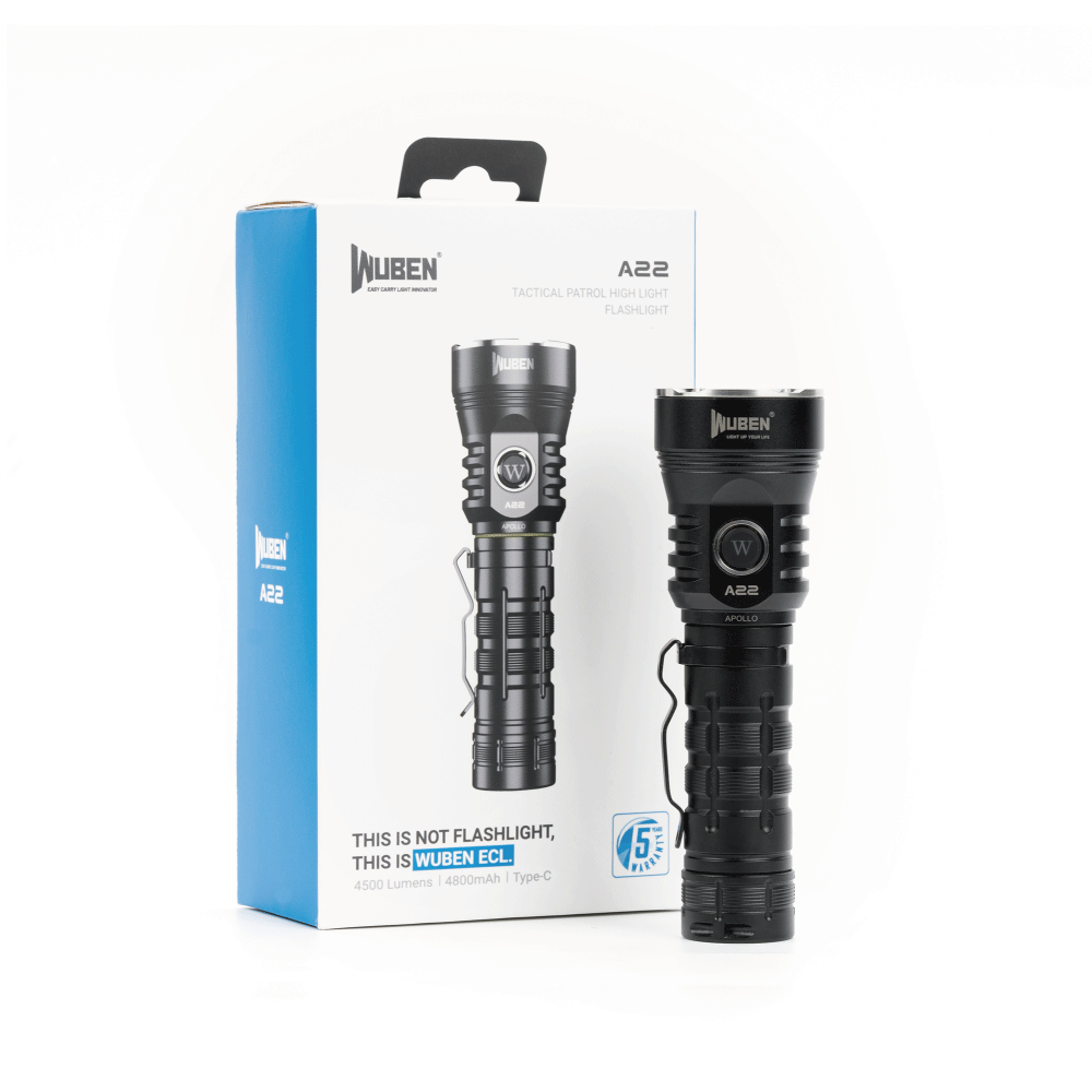 우벤 A22 고성능 LED 손전등 충전식 C타입 고휘도 초강력 랜턴 강력 후레쉬 라이트