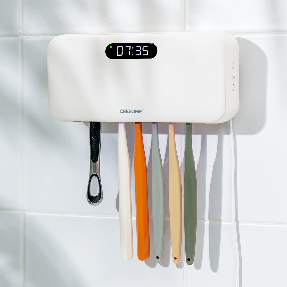 크리썸 가정용 유선 UV-C LED 히팅 건조기 소독기 칫솔살균기