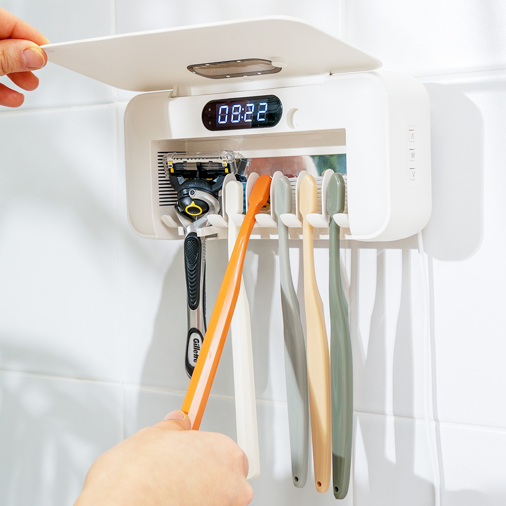 크리썸 가정용 유선 UV-C LED 히팅 건조기 소독기 칫솔살균기