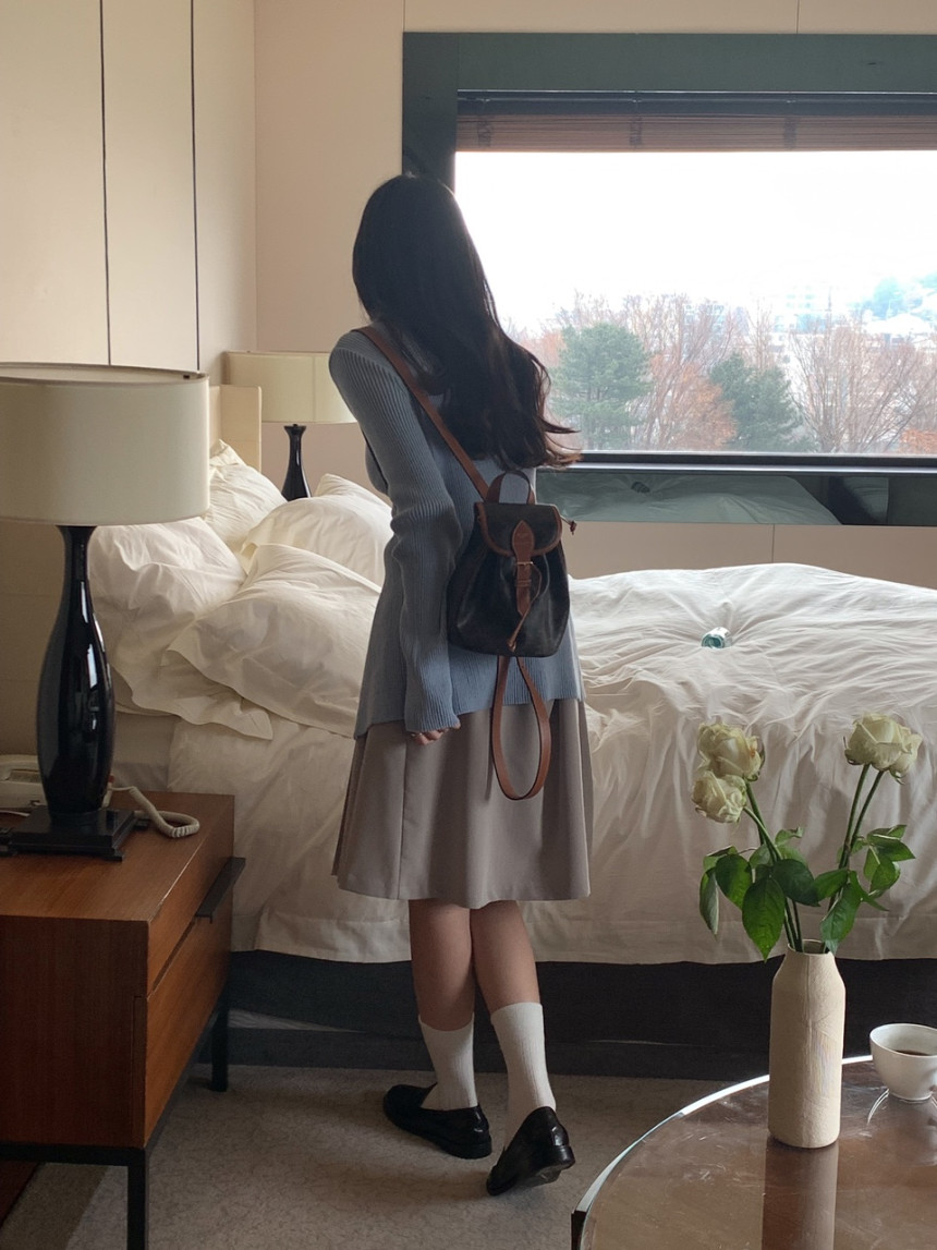 투웨이 스트링 가디건(4color)골지가디건/롱가디건/브이넥가디건/하객룩/브이넥가디건/하객룩/롱거디건 상세 이미지 9