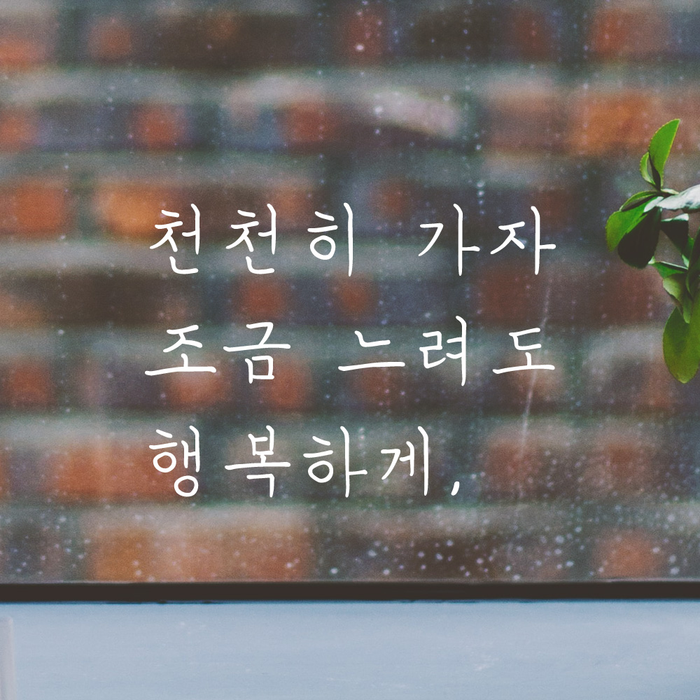 감성 손글씨 레터링 스티커 천천히 가자 조금 느려도 행복하게 검정S 17.5x12cm - 상세 이미지 2
