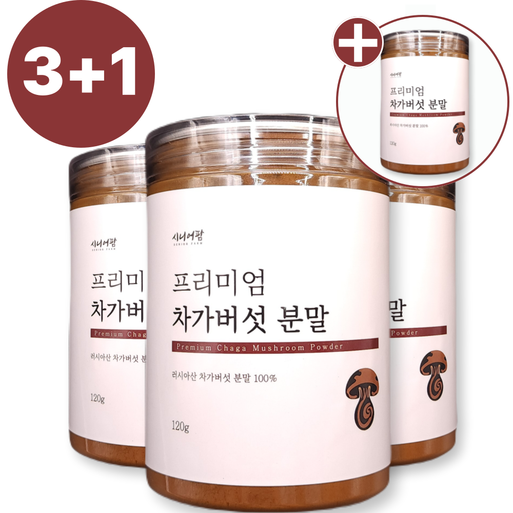 프리미엄 러시아 차가버섯 가루 분말 시베리아 차가버섯 추출분말 100% 120g, 4개 - 상품 이미지