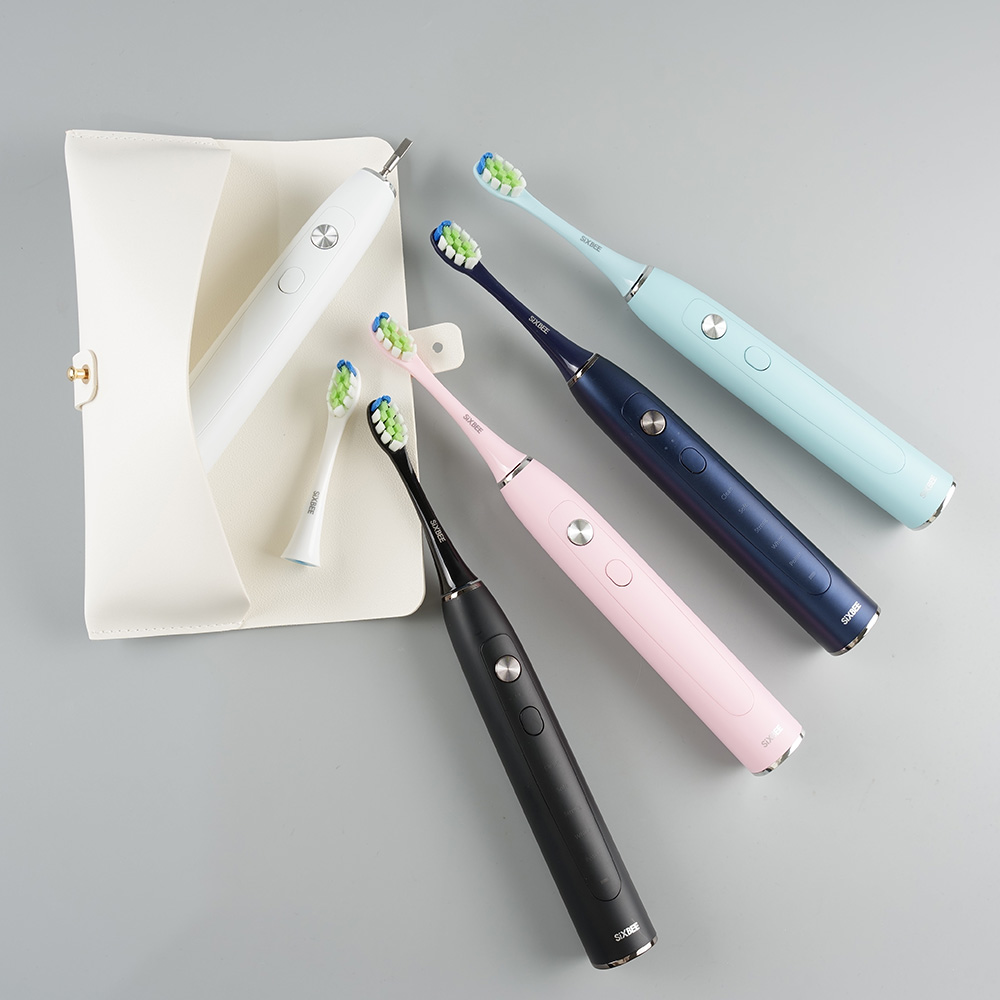 식스비 음파 전동 칫솔 듀얼케어_화이트