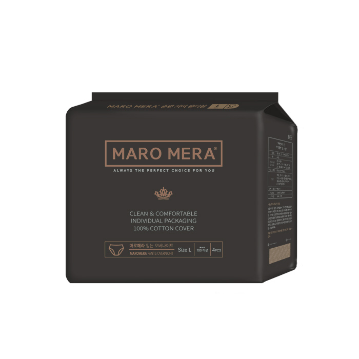 마로메라 순면커버 생리대 입는 오버나이트 팬티형 3팩