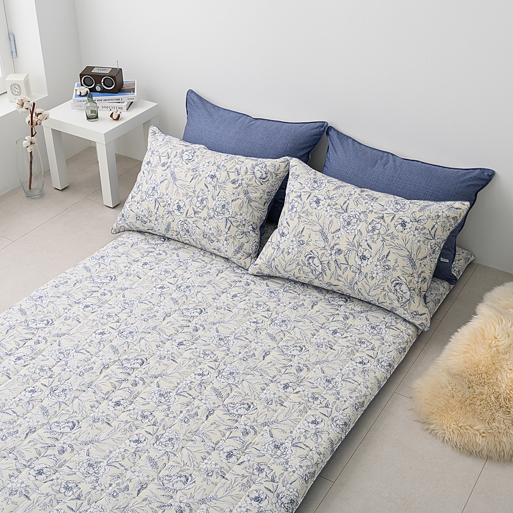 나라데코 광목 순면 꽃 무늬 바닥 요매트 누빔 요커버 S