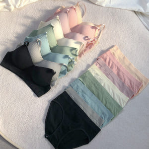 핑크앤다이아 마카롱 브라렛세트 노와이어 심리스 학생브라 편한 속옷세트 착용 후기 | 사이즈/핏 총정리 - 상품 이미지 3