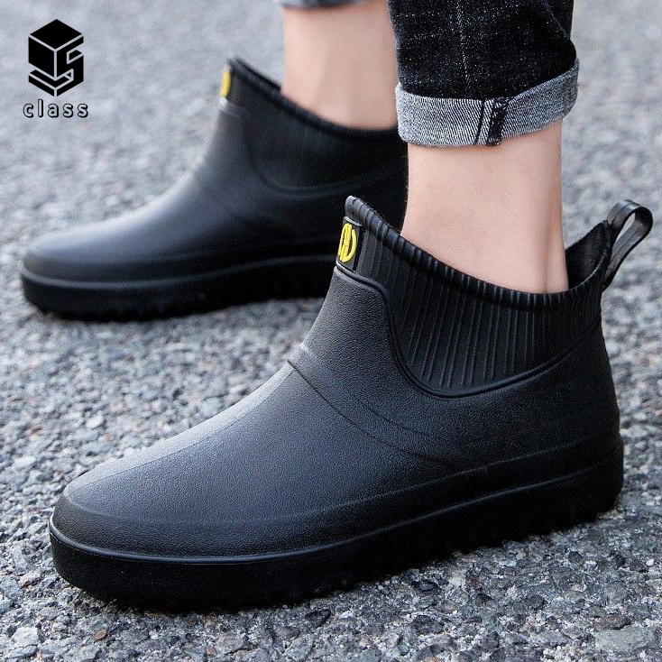 남자 장화 캐주얼 H 레인부츠 숏타입 (성인 여름 방수 미끄럼방지 배달)