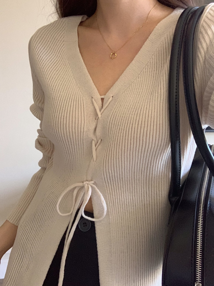 투웨이 스트링 가디건(4color)골지가디건/롱가디건/브이넥가디건/하객룩/브이넥가디건/하객룩/롱거디건 상세 이미지 29