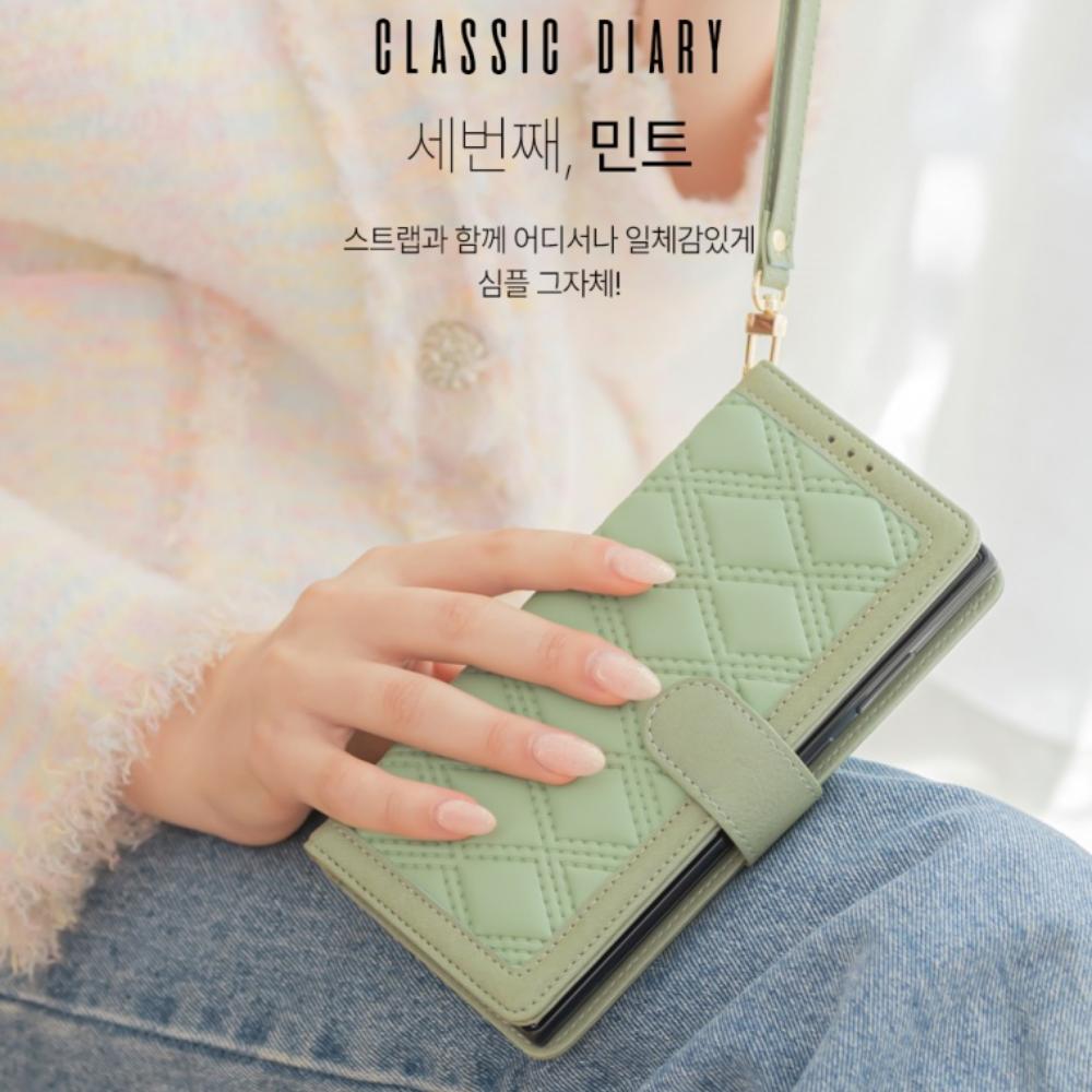 스팅 가죽 카드 지갑 케이스 퍼플, 갤럭시 퀀텀2 - 상세 이미지 4