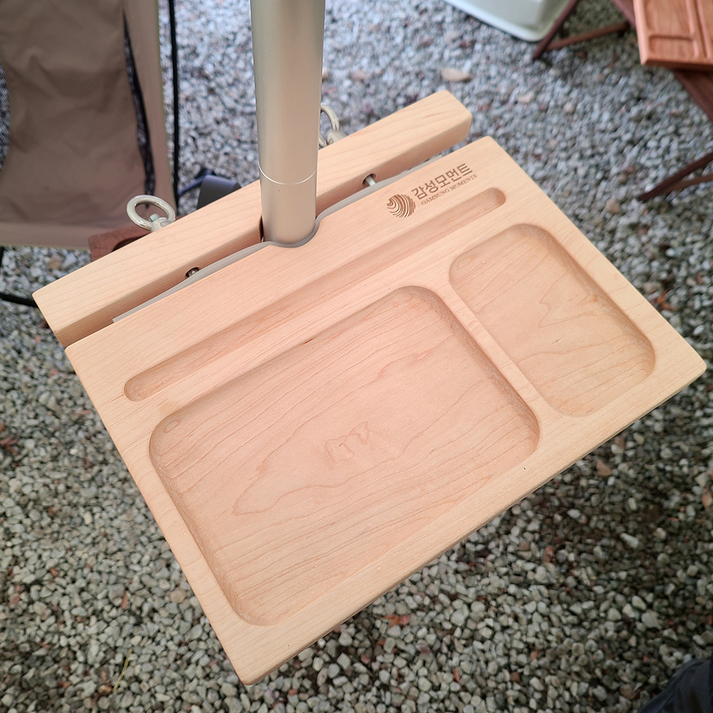 감성모먼트 캠핑 우드 폴대선반 트레이 메이플원목 30cm 랜턴받침대