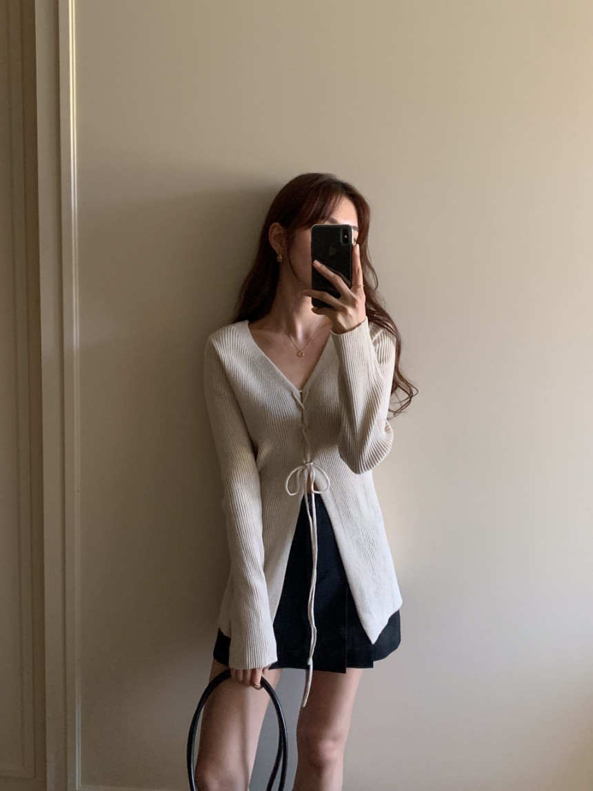 투웨이 스트링 가디건(4color)골지가디건/롱가디건/브이넥가디건/하객룩/브이넥가디건/하객룩/롱거디건 상세 이미지 33