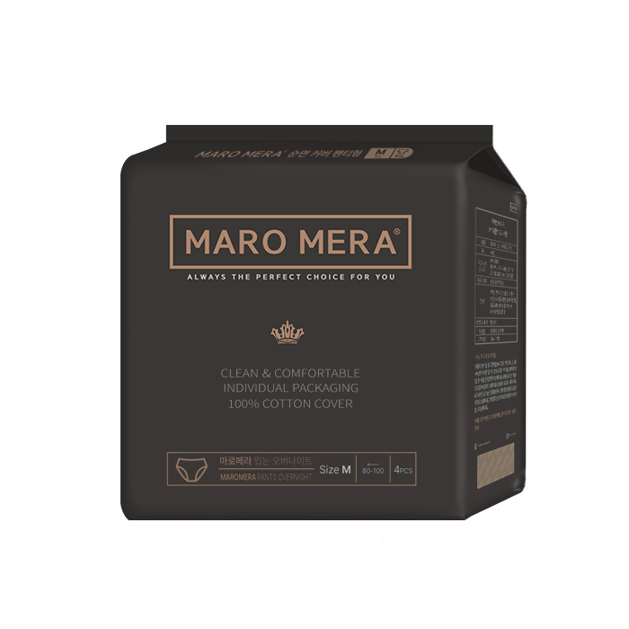 마로메라 순면커버 생리대 입는 오버나이트 팬티형 3팩