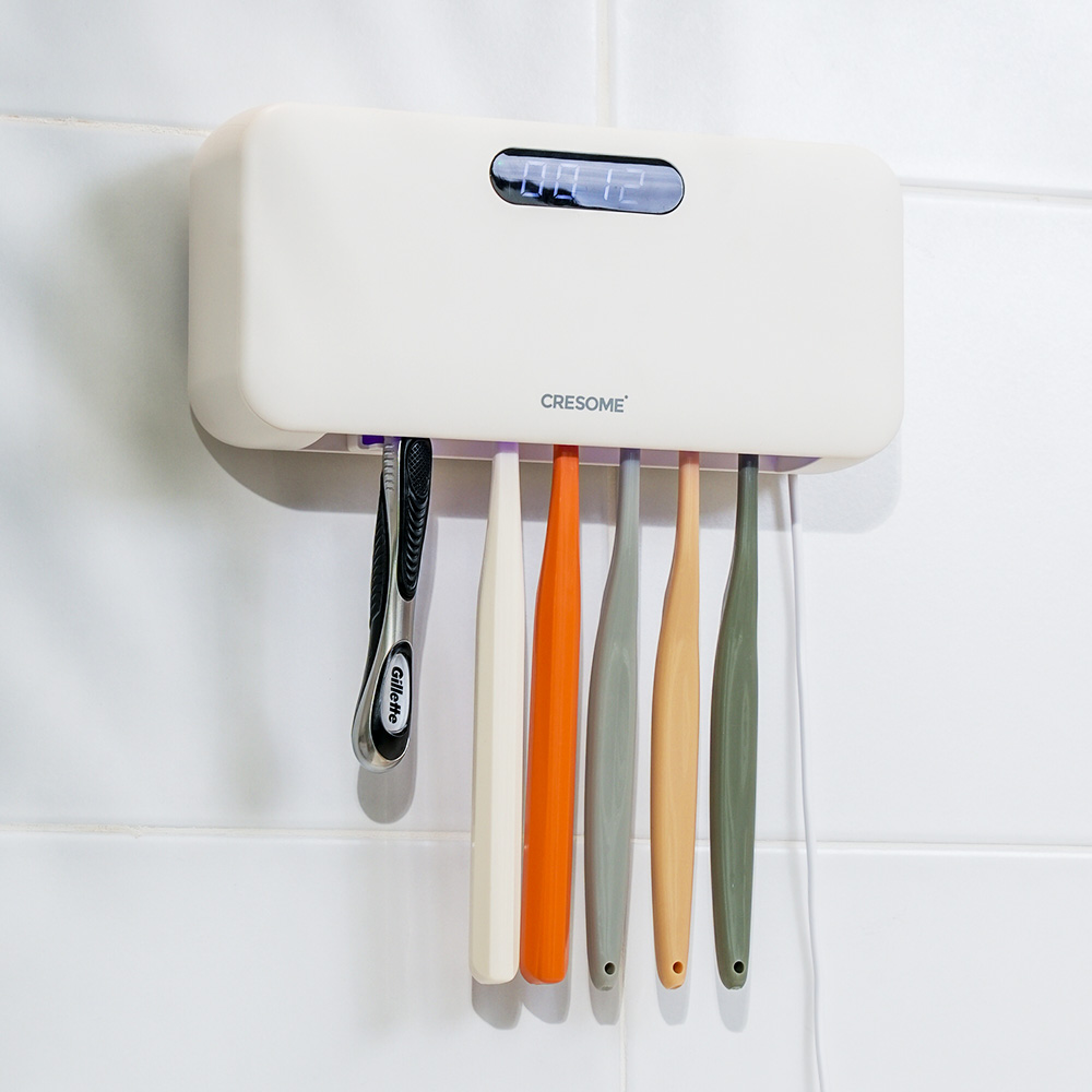 크리썸 가정용 유선 UV-C LED 히팅 건조기 소독기 칫솔살균기