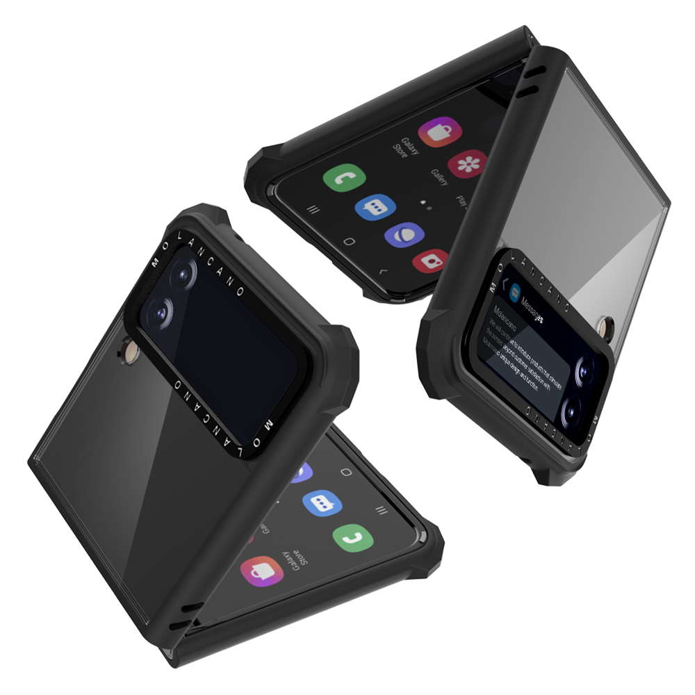 모란카노 갤럭시 Z플립3 임팩트 제로 범퍼 케이스 화이트 반투명 - 상품 이미지