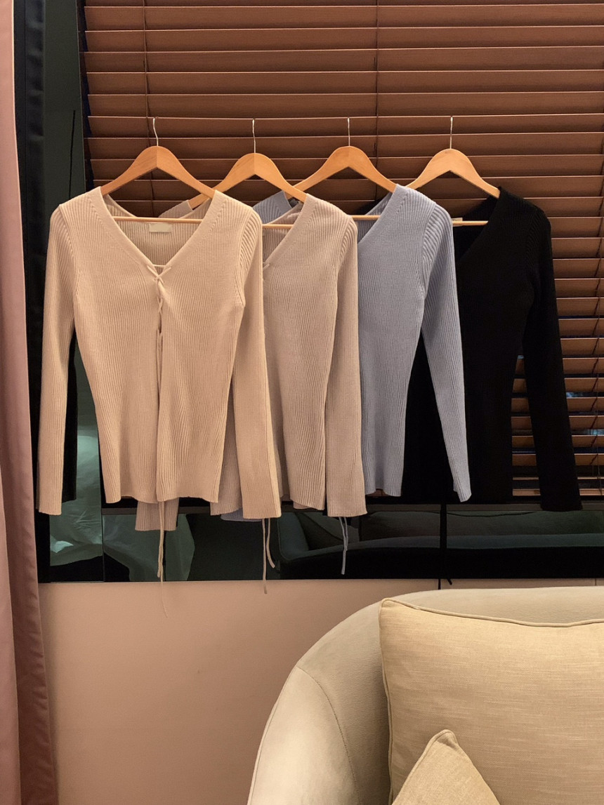 투웨이 스트링 가디건(4color)골지가디건/롱가디건/브이넥가디건/하객룩/브이넥가디건/하객룩/롱거디건 상세 이미지 1