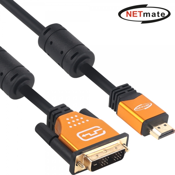 강원전자 넷메이트 HDMI 1.4 to DVI Gold Metal 케이블 1.5m, 1개