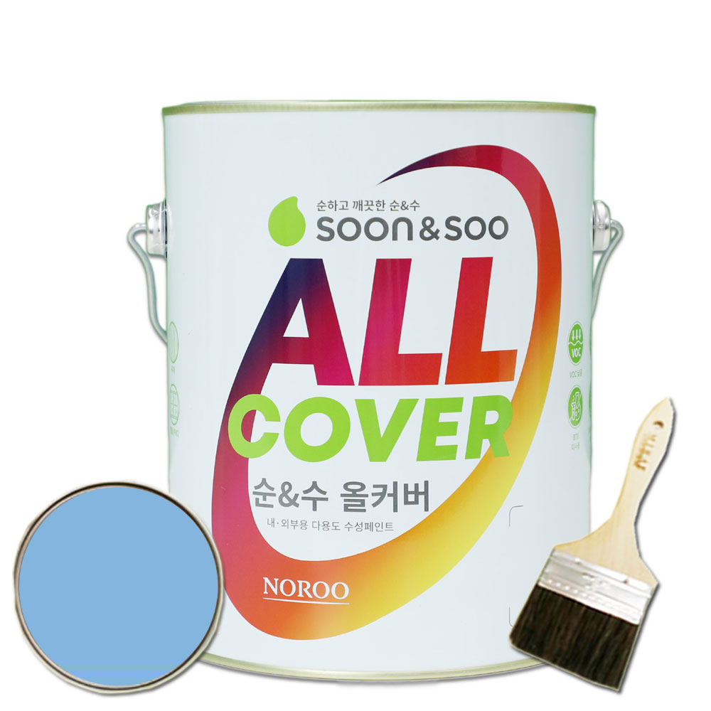 노루 순앤수 올커버 페인트 1L 에그쉘광 백색 벽지 문 방문 가구 철제 목재 콘크리트 이미지 7