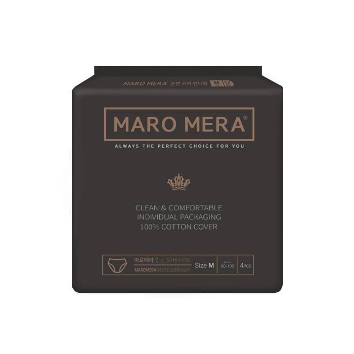마로메라 순면커버 생리대 입는 오버나이트 팬티형 3팩