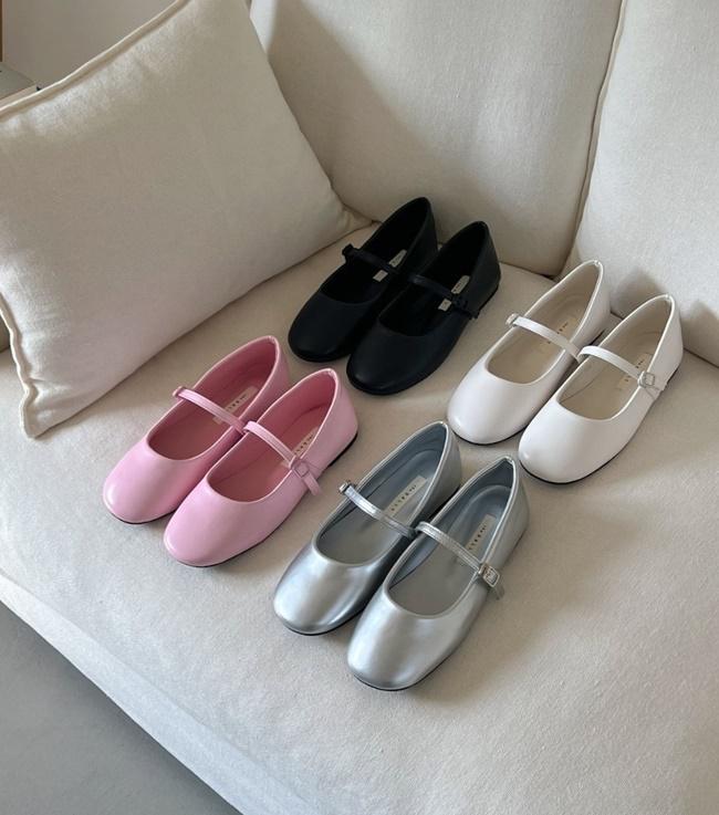 발편한 라운드 발레리나 메리제인 플랫 슈즈 여성 단화