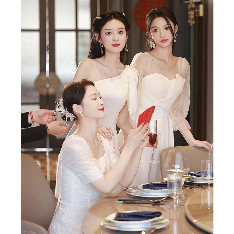브라이덜샤워 원피스 이브닝 2부 셀프웨딩 피로연 유색 드레스 - 상세 이미지 5