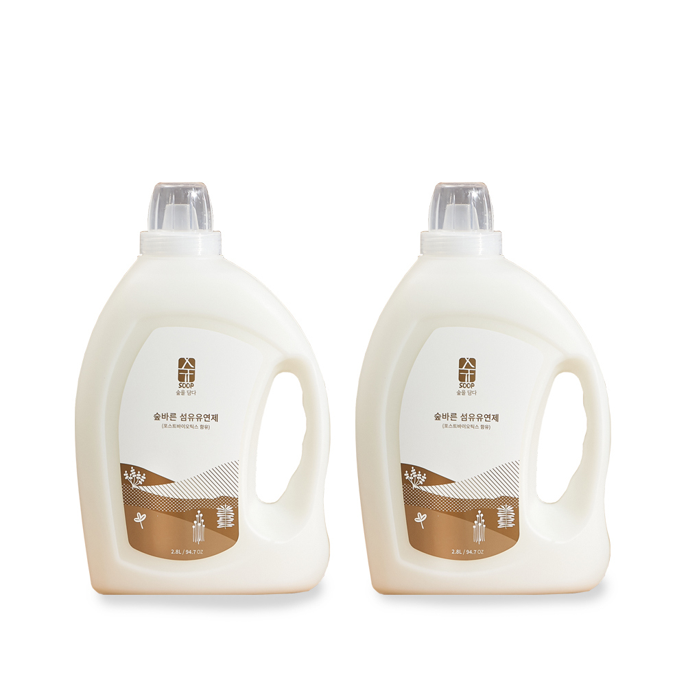 숲바른 아기 유아 대용량 섬유유연제 베이비파우더, 2.8L, 2개 제품 이미지