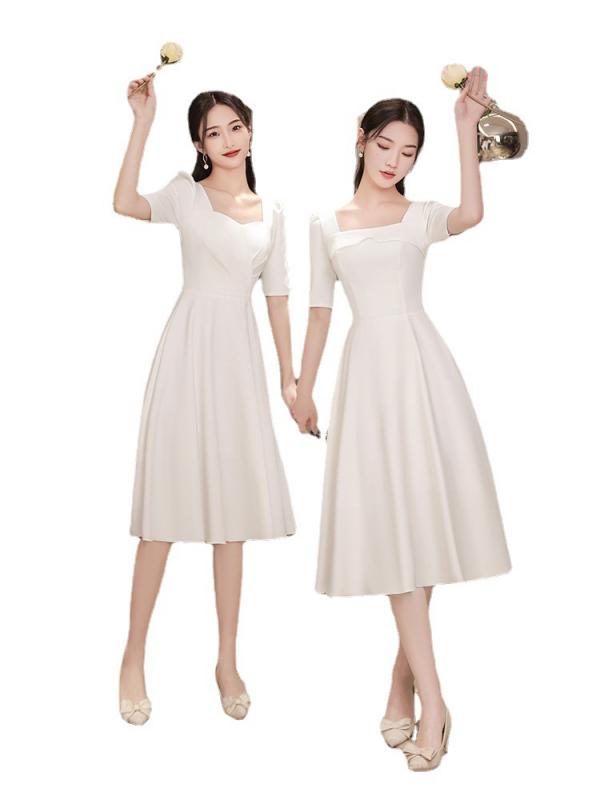 브라이덜샤워 원피스 이브닝 2부 유색 셀프웨딩 피로연 드레스 - 상세 이미지 5